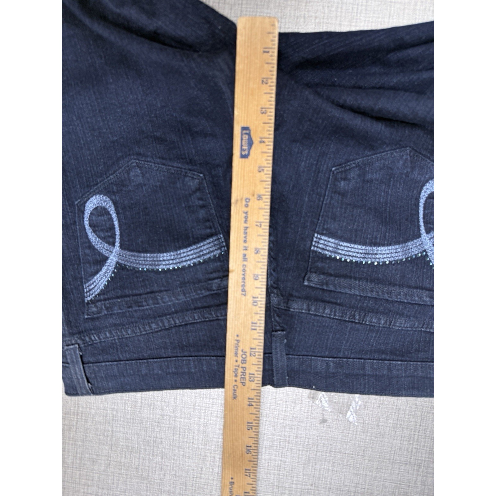 Nydj Lift Tuck Boot Leg Jeans In Dark Blue W Studs Size 16 Nwt — image 7 of 8